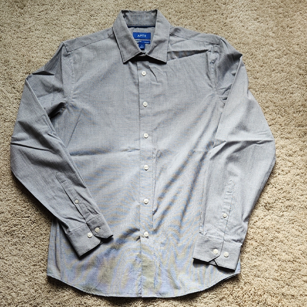 Apt. 9 Light Gray Men's Casual Button Down Shirt